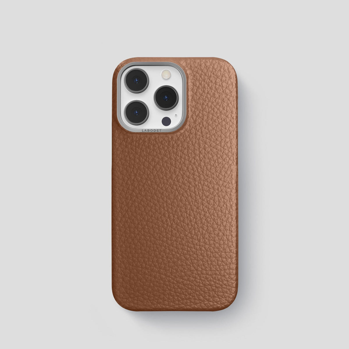 Caramel iPhone 15 Pro Classic Case Calf with Steel Metal -1 | Caramel-Steel