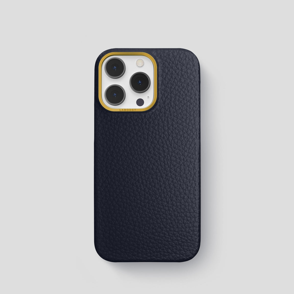 Marine iPhone 15 Pro Classic Case Calf with Gold Metal -1 | Marine-Gold