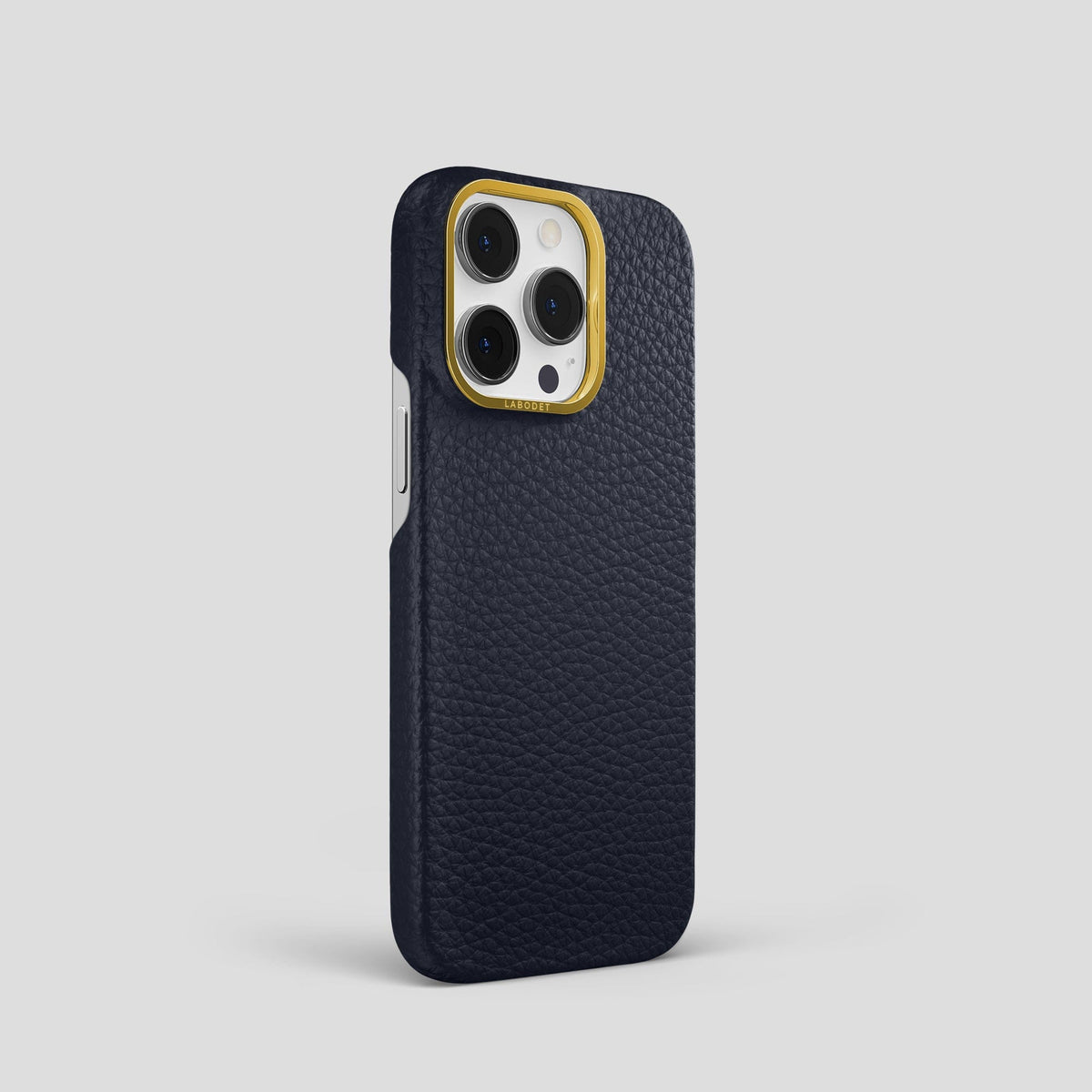 Marine iPhone 15 Pro Classic Case Calf with Gold Metal -2 | Marine-Gold