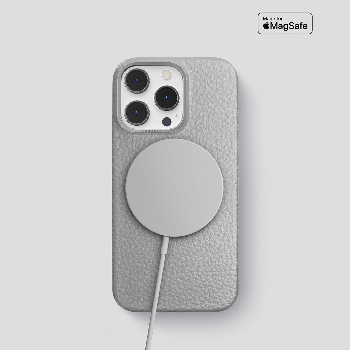 Nuage iPhone 15 Pro Classic Case Calf with Steel Metal -5 | Nuage-Steel