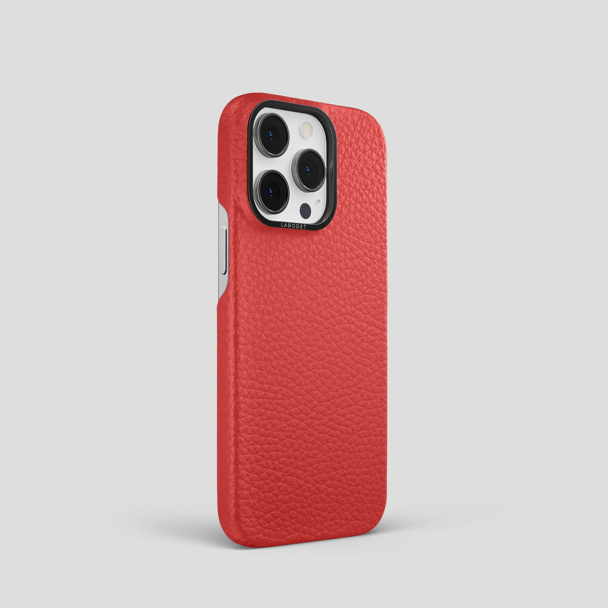 Red iPhone 15 Pro Classic Case Calf with Black Metal -2 | Red-Black