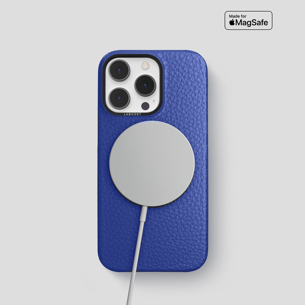 Royal Blue iPhone 15 Pro Classic Case Calf with Black Metal -5 | Royal-Blue-Black