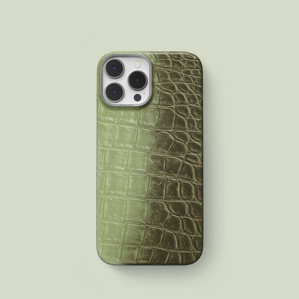 Classic Case Celadon Green For iPhone 15 Pro In Himalayan Crocodile