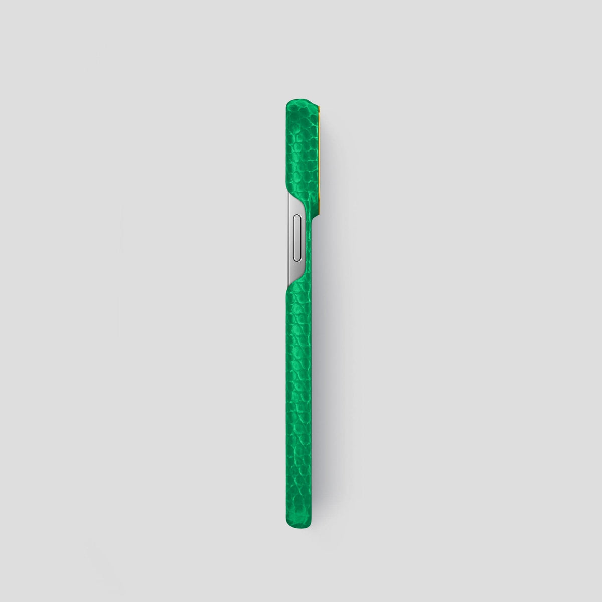 Apple-Green iPhone 15 Pro Classic Case with Gold Metal -3 | Apple-Green-Gold