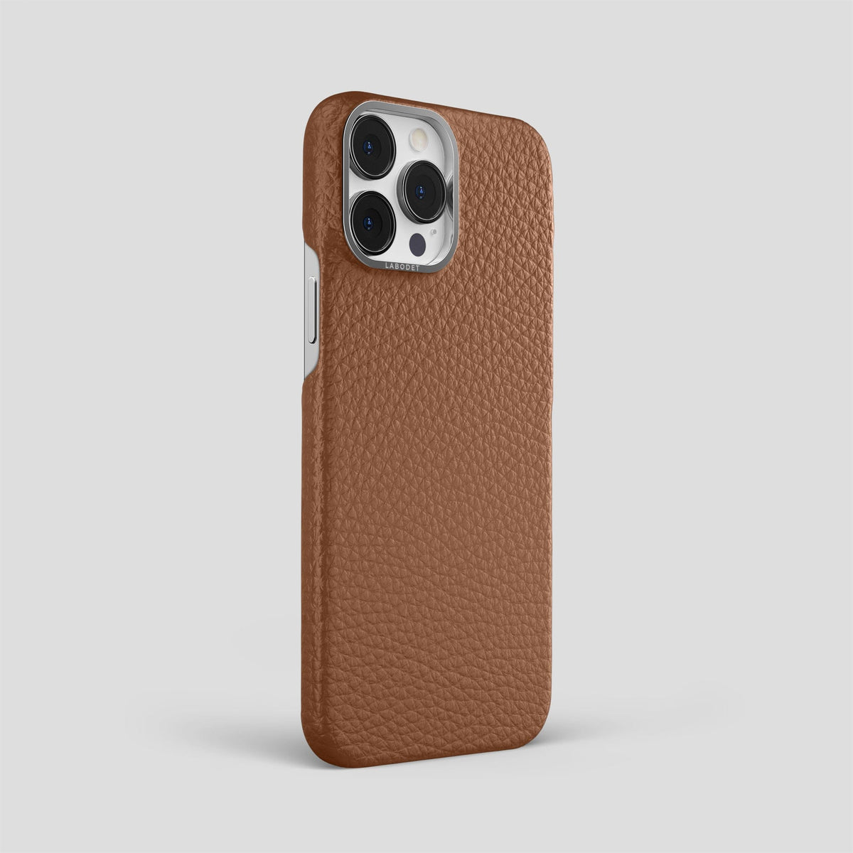Caramel iPhone 15 Pro Max Classic Case Calf with Steel Metal -2 | Caramel-Steel