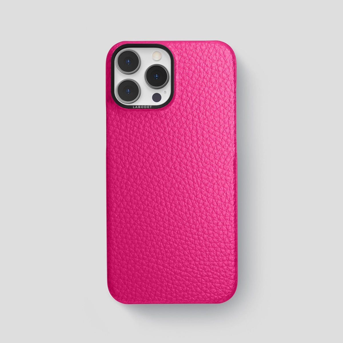Magenta iPhone 15 Pro Max Classic Case Calf with Black Metal -1 | Magenta-Black