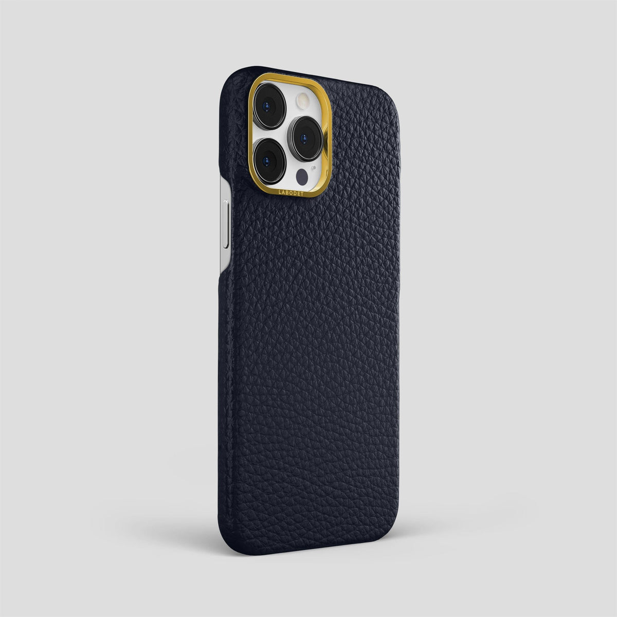 Marine iPhone 15 Pro Max Classic Case Calf with Gold Metal -2 | Marine-Gold