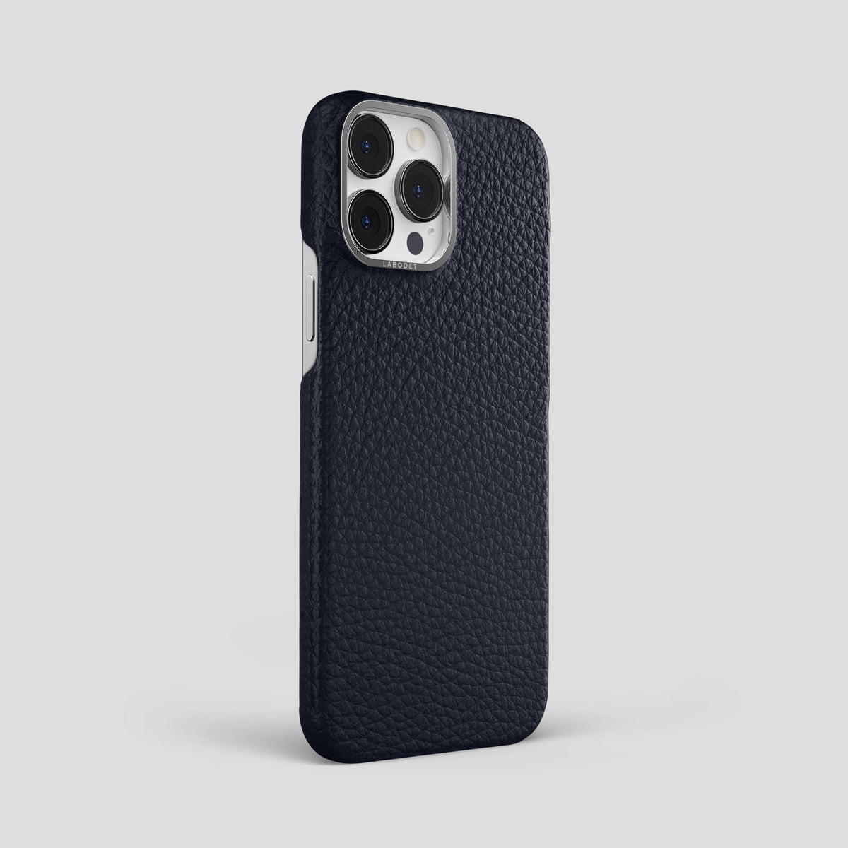 Marine iPhone 15 Pro Max Classic Case Calf with Steel Metal -2 | Marine-Steel