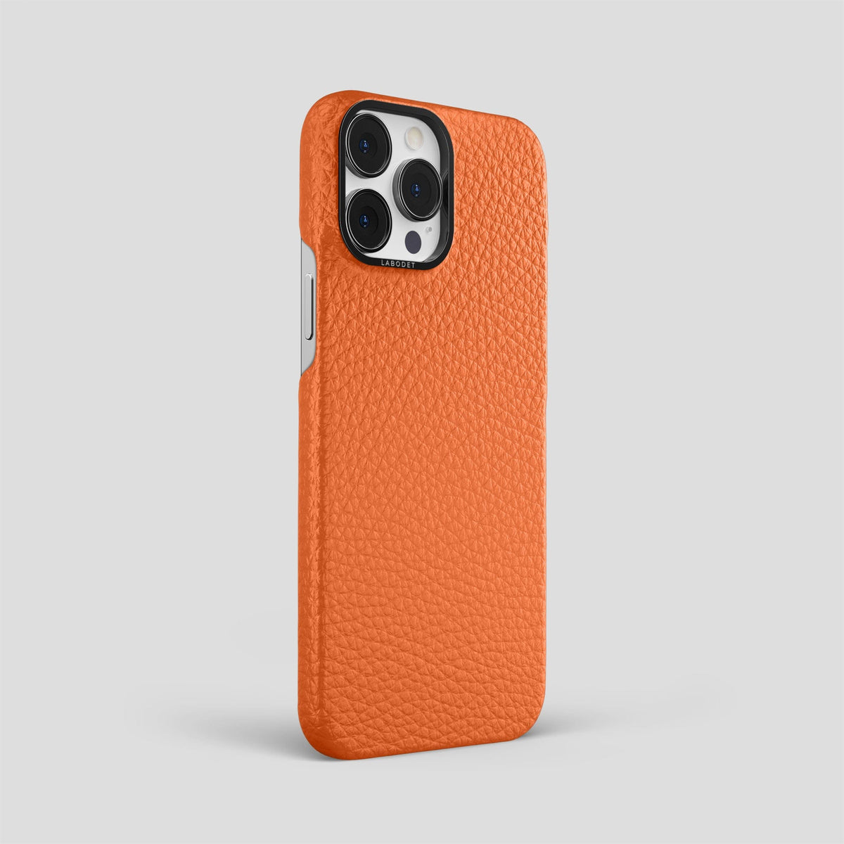 Orange iPhone 15 Pro Max Classic Case Calf with Black Metal -2 | Orange-Black