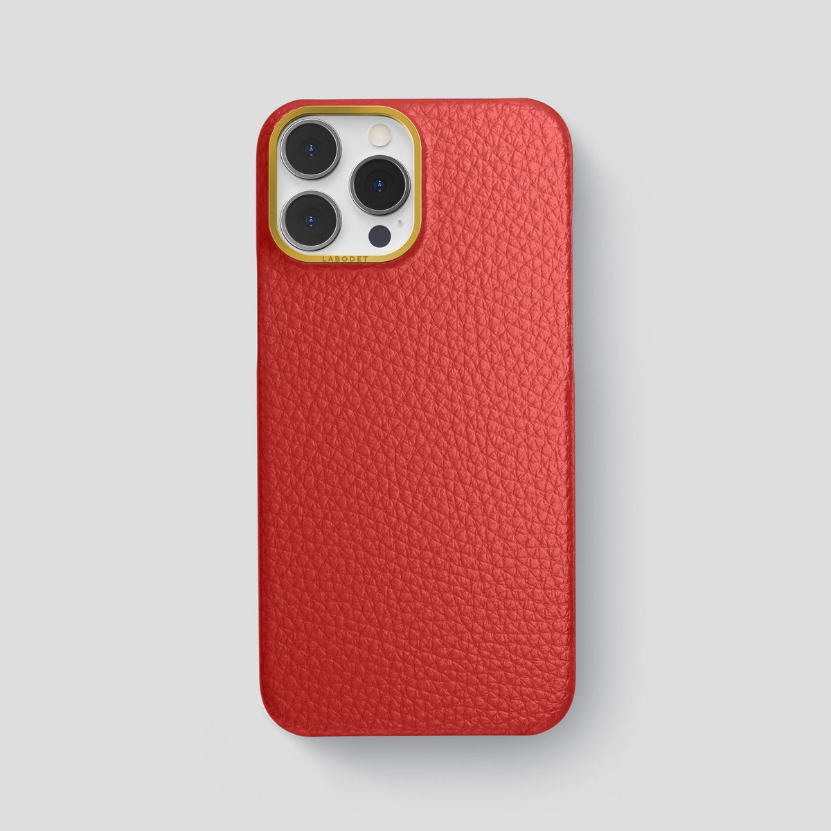 Red iPhone 15 Pro Max Classic Case Calf with Gold Metal -1 | Red-Gold