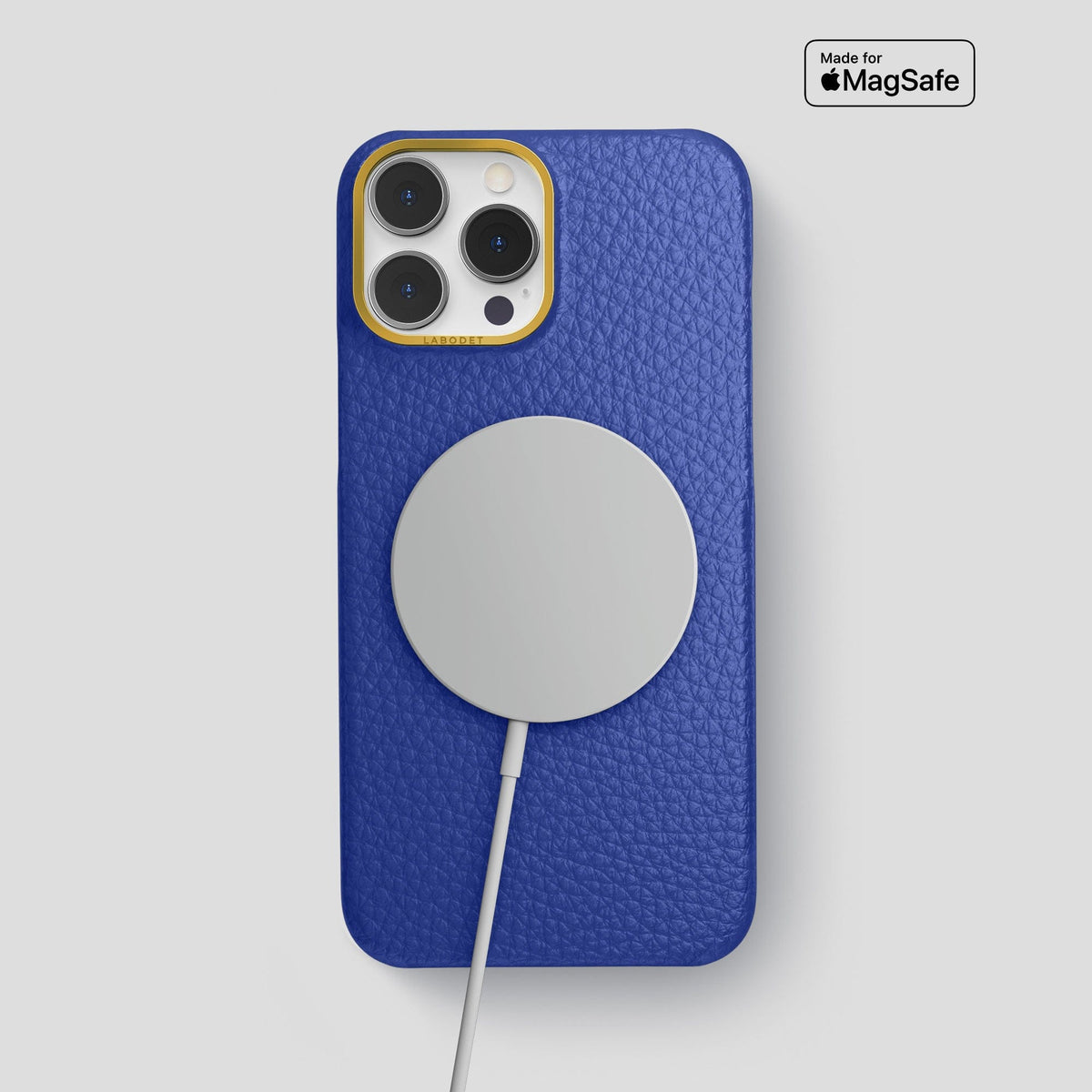 Royal Blue iPhone 15 Pro Max Classic Case Calf with Gold Metal -5 | Royal-Blue-Gold