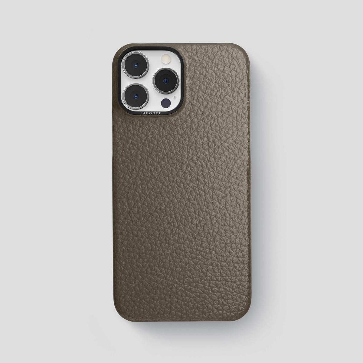 Taupe iPhone 15 Pro Max Classic Case Calf with Black Metal -1 | Taupe-Black