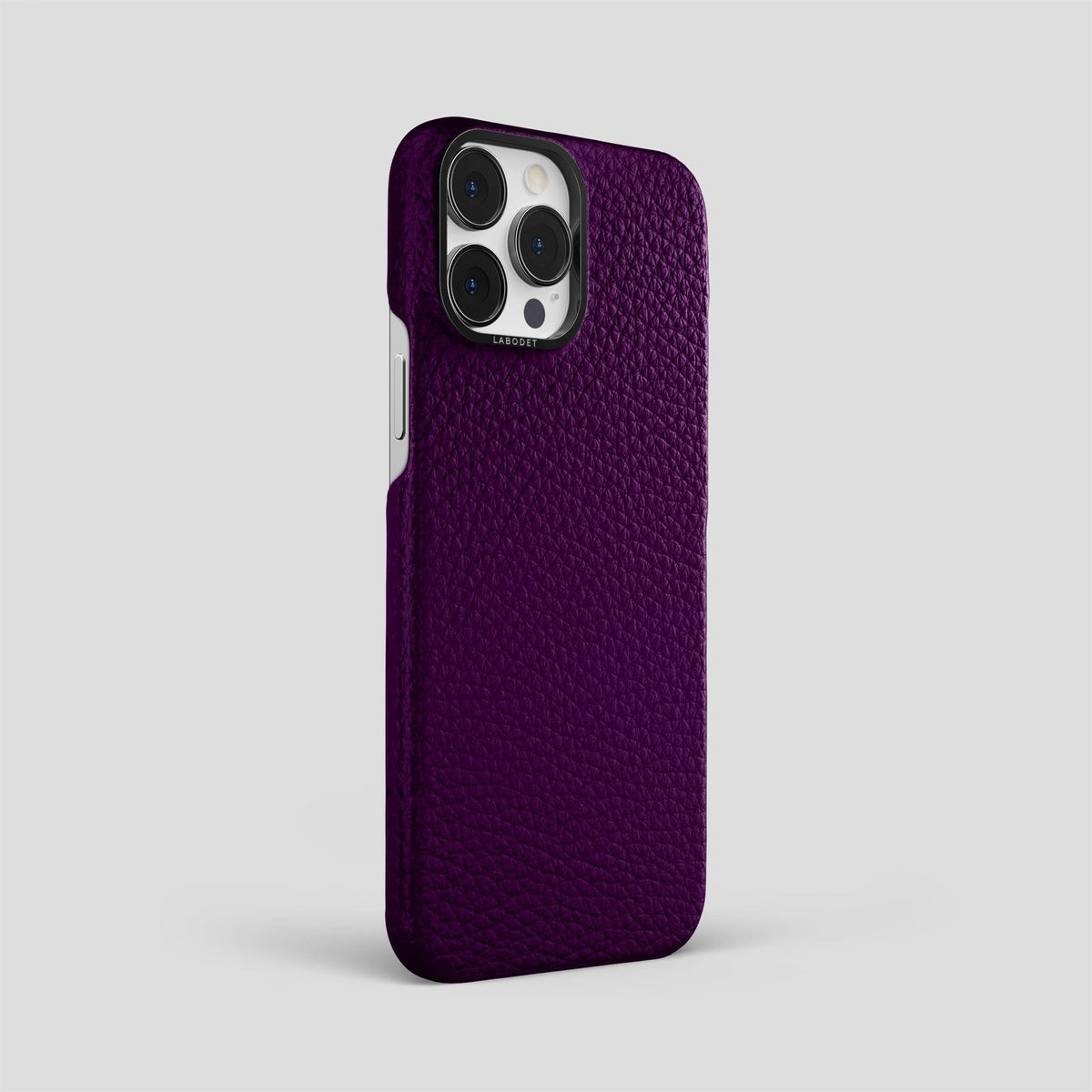 Violet iPhone 15 Pro Max Classic Case Calf with Black Metal -2 | Violet-Black