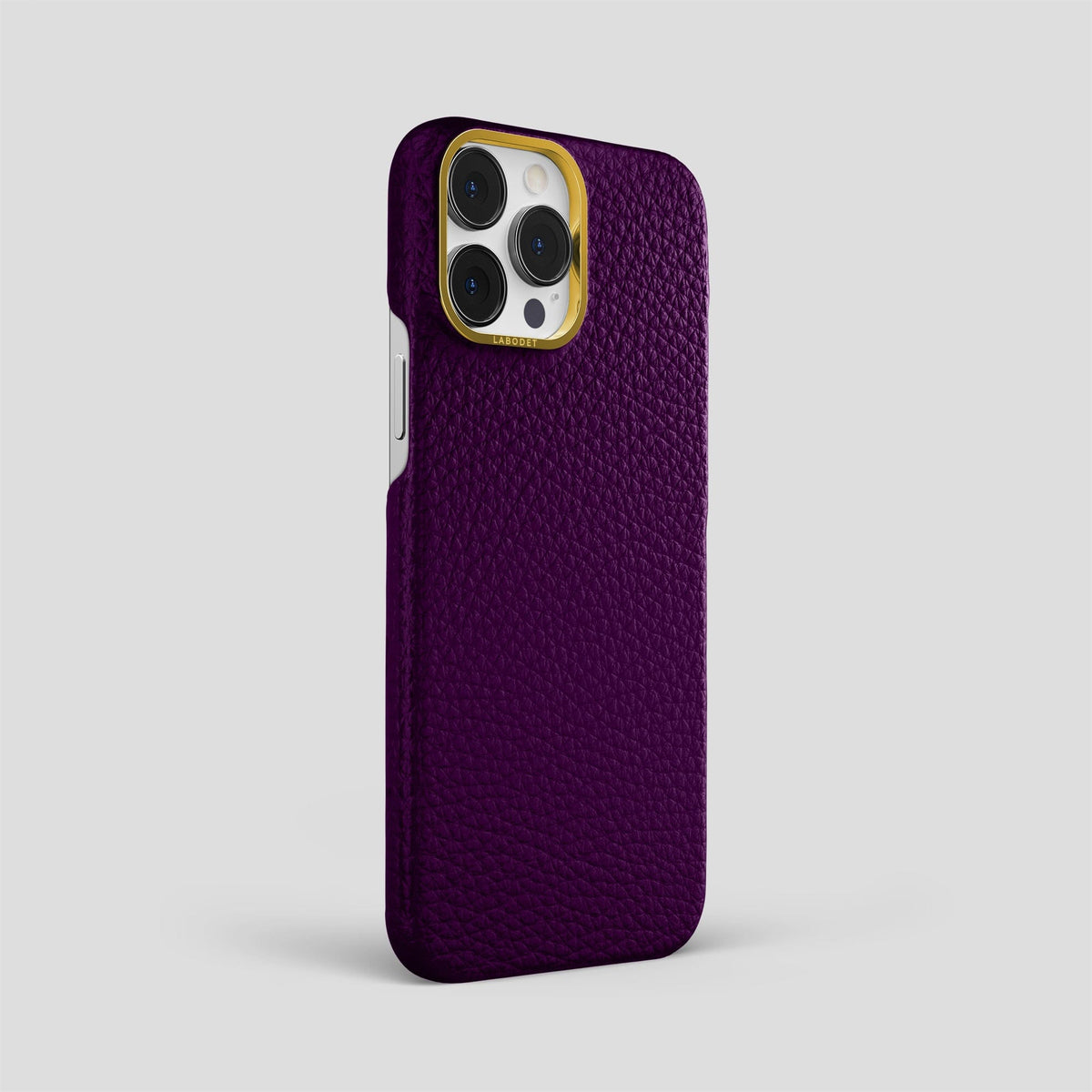 Violet iPhone 15 Pro Max Classic Case Calf with Gold Metal -2 | Violet-Gold