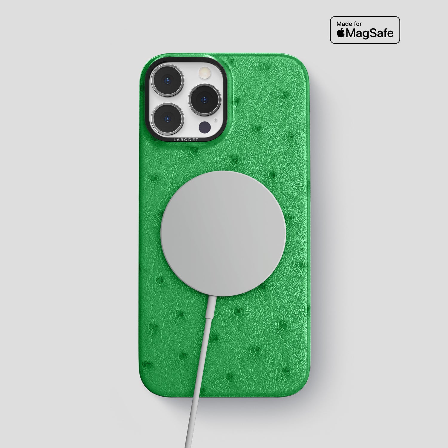 Kentucky Green iPhone 15 Pro Max Classic Case Ostrich with Black Metal -4 | Kentucky-Green-Black