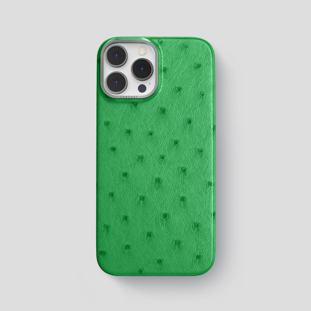 Kentucky Green iPhone 15 Pro Max Classic Case Ostrich with Steel Metal -1 | Kentucky-Green-Steel