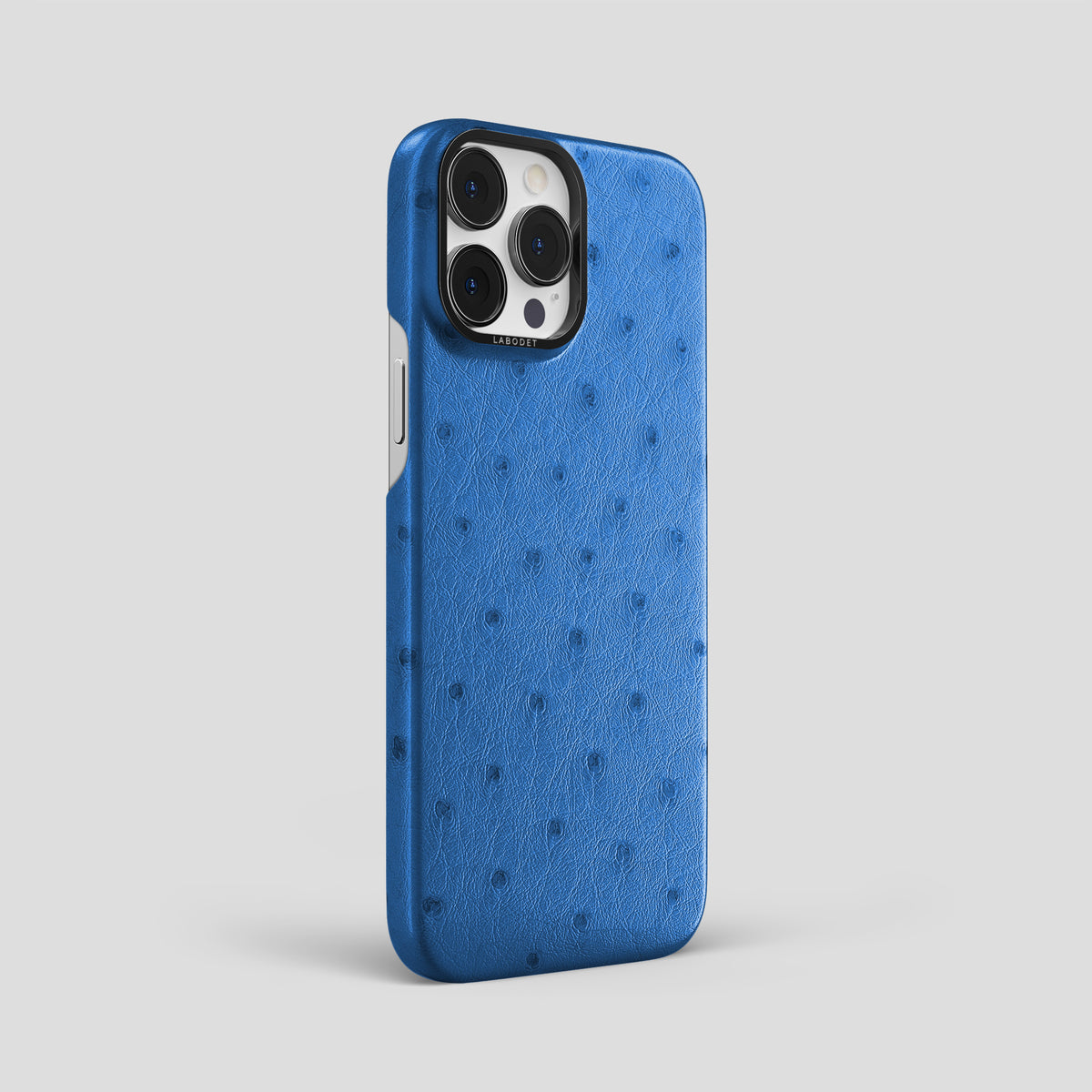 Royal-Blue iPhone 15 Pro Max Classic Case Ostrich with Black Metal -2 | Royal-Blue-Black