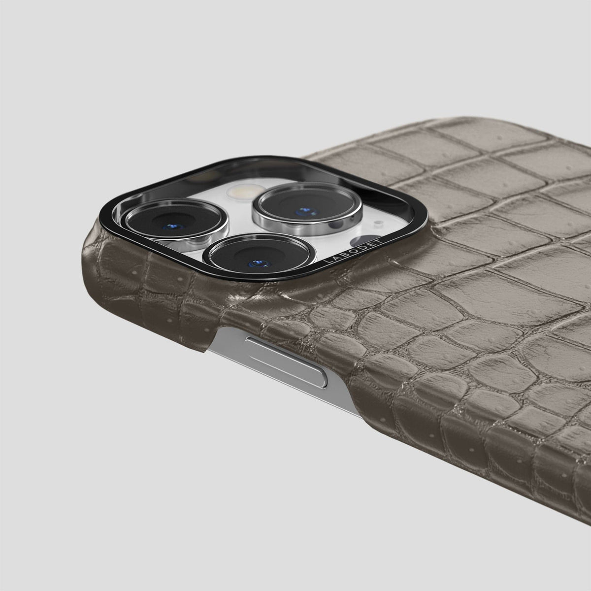 Lava-Stone iPhone 15 Pro Max Classic Case Porosus Crocodile with Black Metal -6 | Lava-Stone-Black