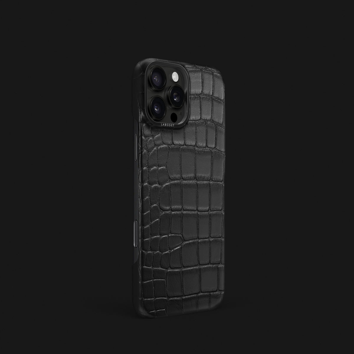 Edition-Black iPhone 16 Pro Classic Case Alligator with Black Metal -2 | Edition-Black-Black