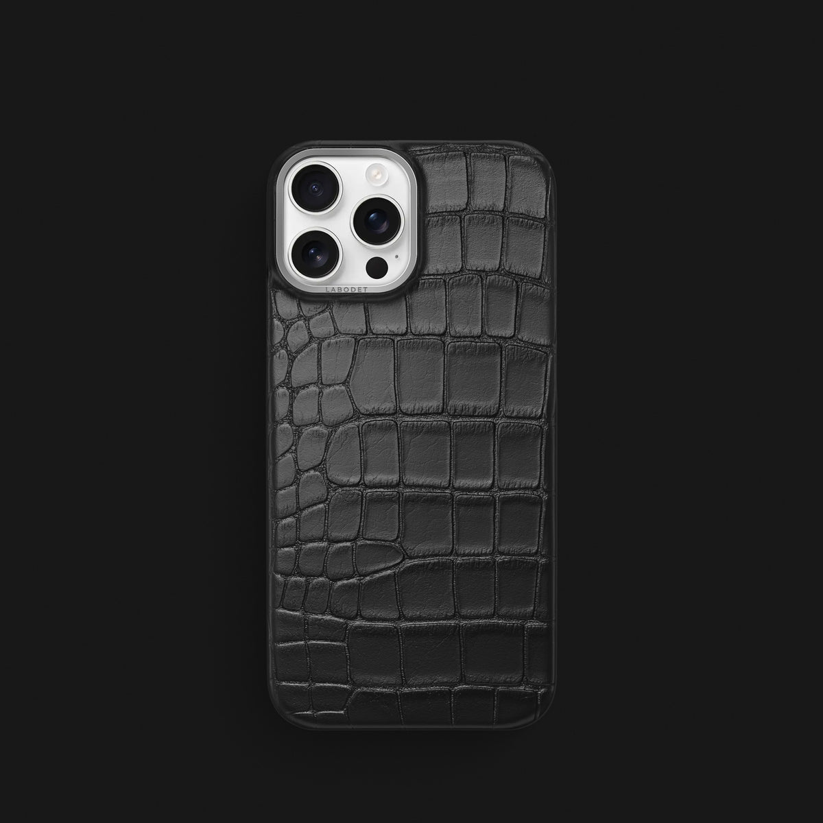 Edition-Black iPhone 16 Pro Classic Case Alligator with Steel Metal -1 | Edition-Black-Steel