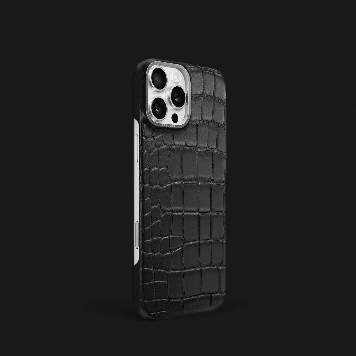 Edition-Black iPhone 16 Pro Classic Case Alligator with Steel Metal -2 | Edition-Black-Steel