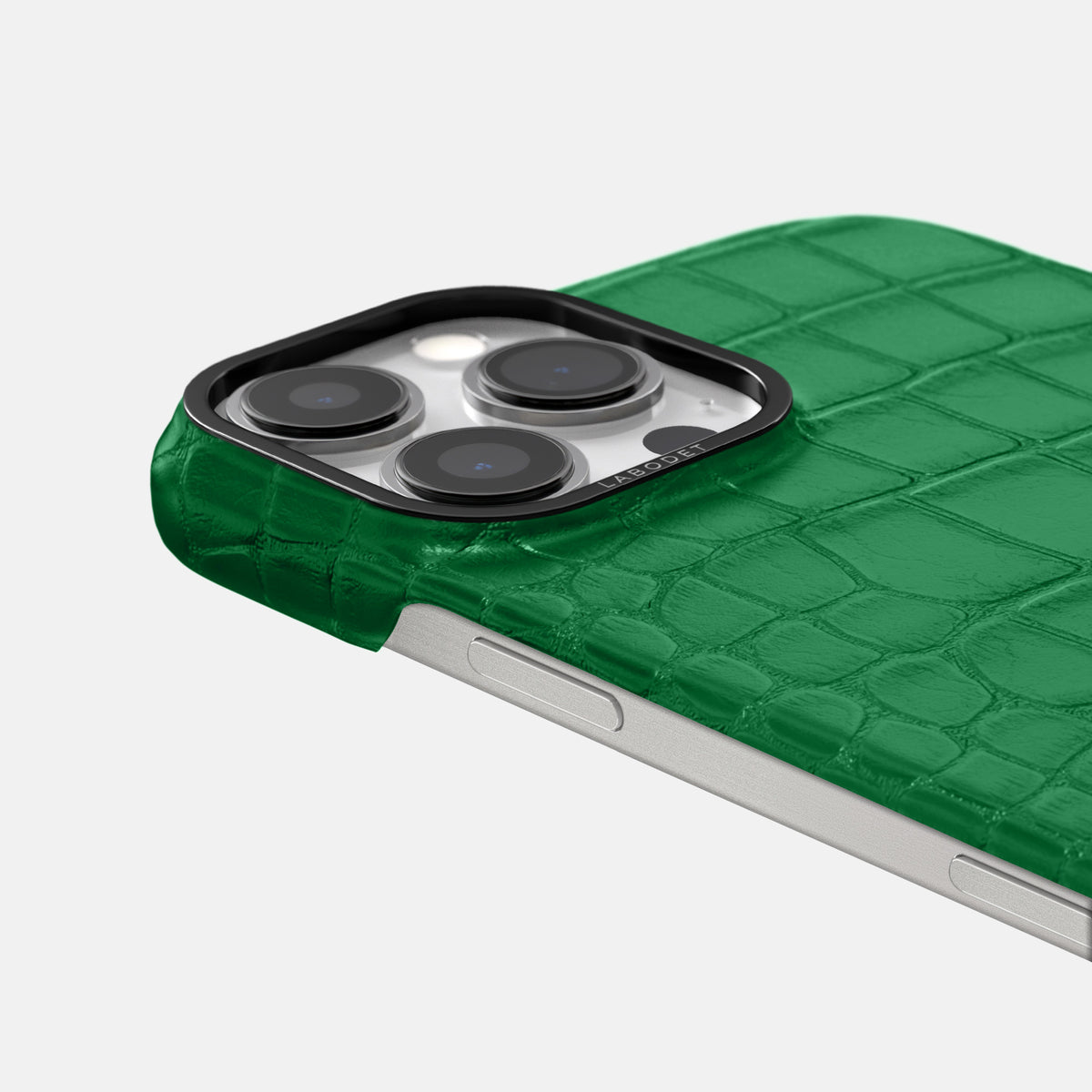 Forest-Green iPhone 16 Pro Classic Case Alligator with Black Metal -6 | Forest-Green-Black