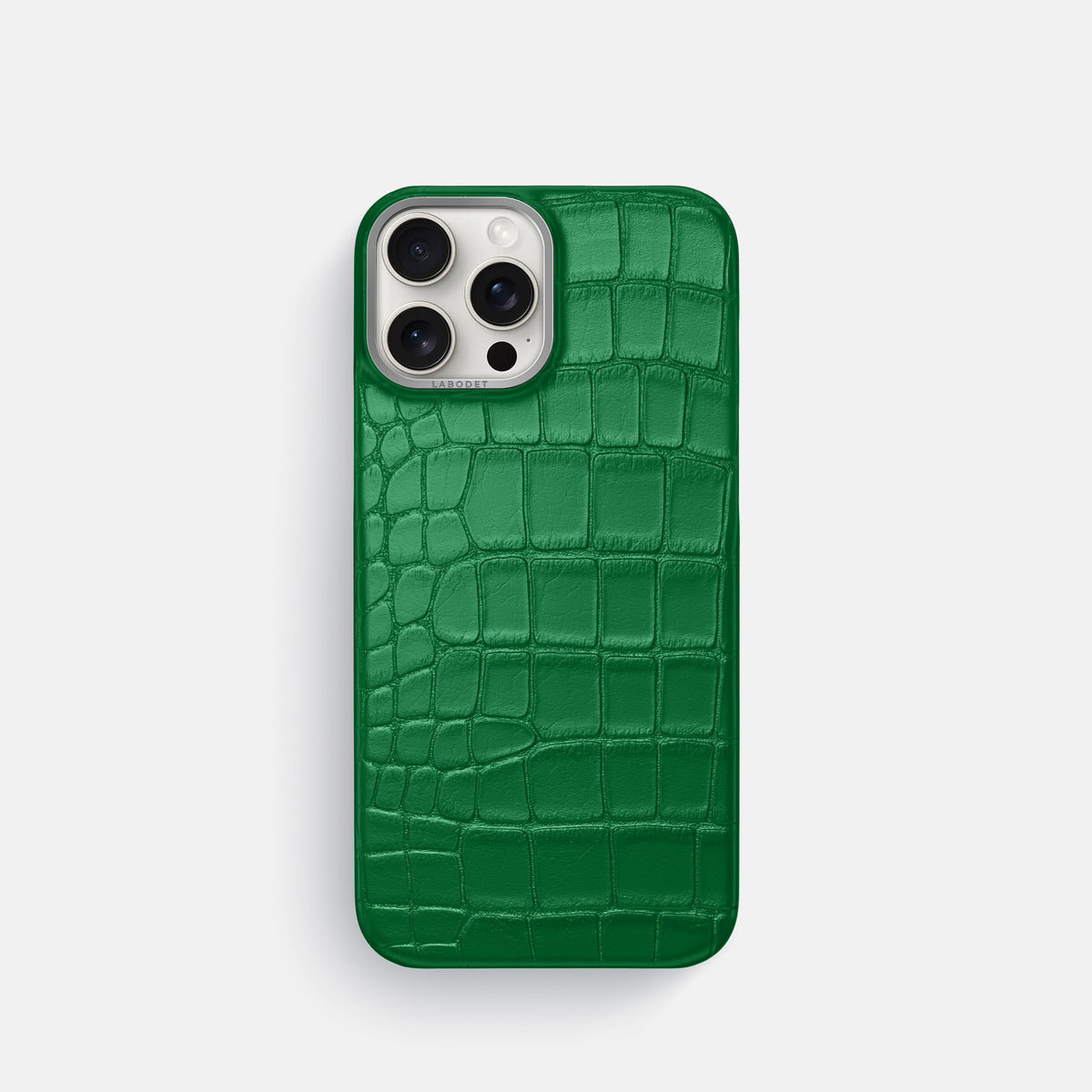 Forest-Green iPhone 16 Pro Classic Case Alligator with Steel Metal -1 | Forest-Green-Steel