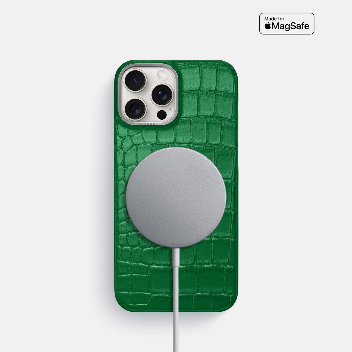 Forest-Green iPhone 16 Pro Classic Case Alligator with Steel Metal -5 | Forest-Green-Steel