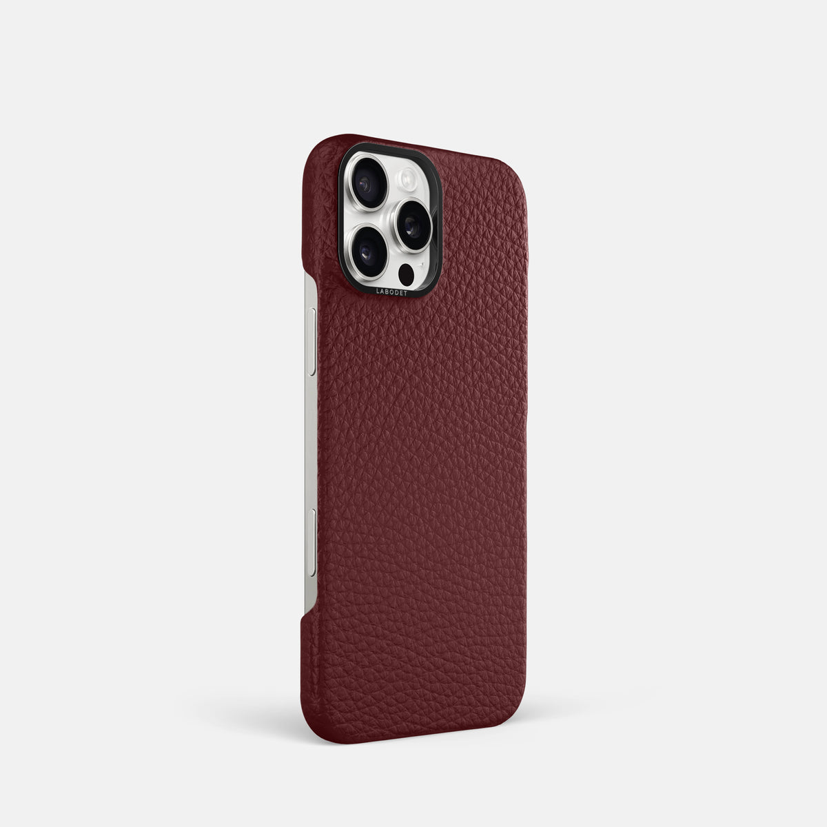 Bordeaux iPhone 16 Pro Classic Case Calf with Black Metal -2 | Bordeaux-Black