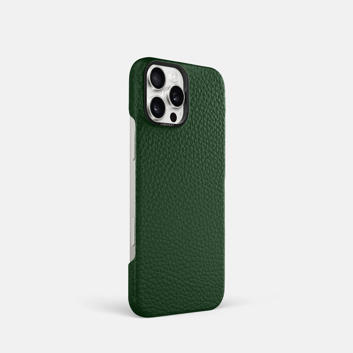 Dark Green iPhone 16 Pro Classic Case Calf with Black Metal -2 | Dark-Green-Black