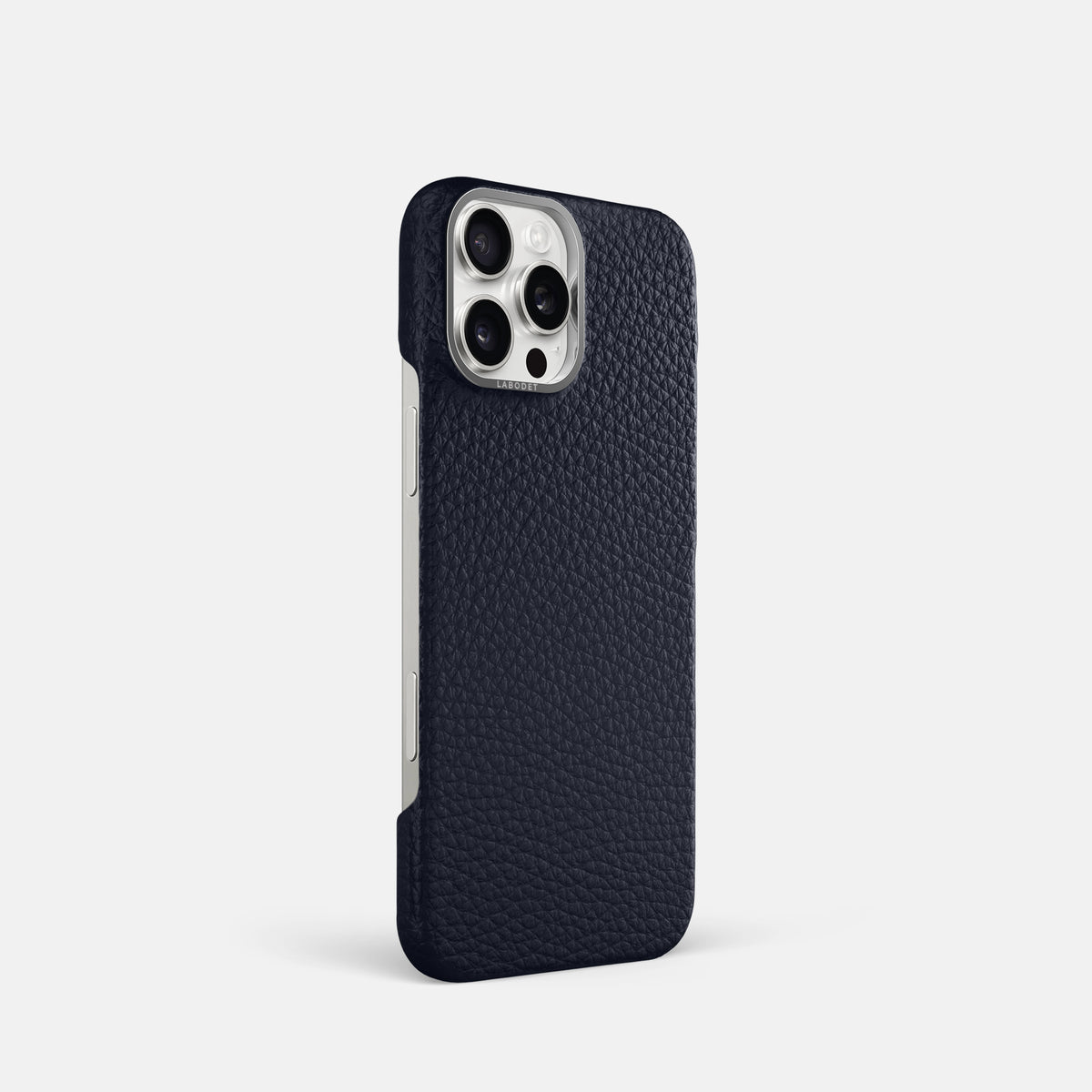 Marine iPhone 16 Pro Classic Case Calf with Steel Metal -2 | Marine-Steel