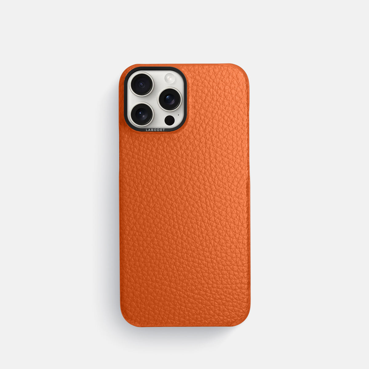 Orange iPhone 16 Pro Classic Case Calf with Black Metal -1 | Orange-Black