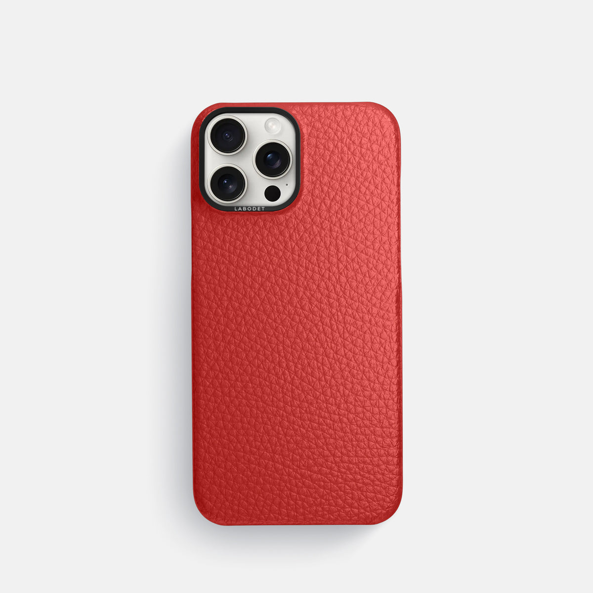Red iPhone 16 Pro Classic Case Calf with Black Metal -1 | Red-Black