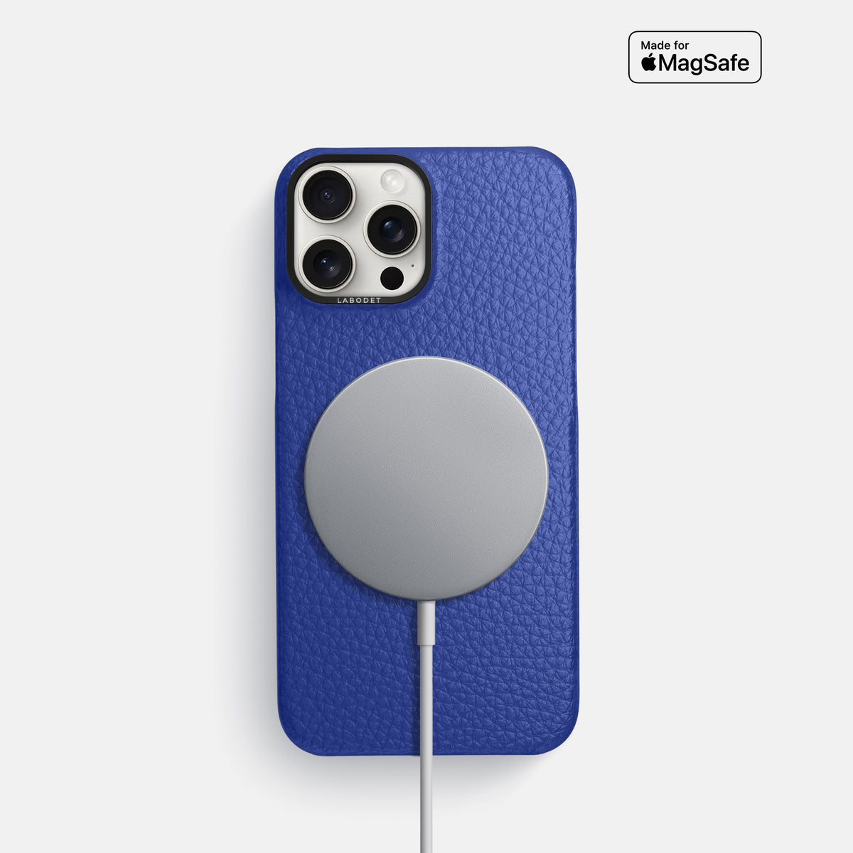 Royal Blue iPhone 16 Pro Classic Case Calf with Black Metal -5 | Royal-Blue-Black