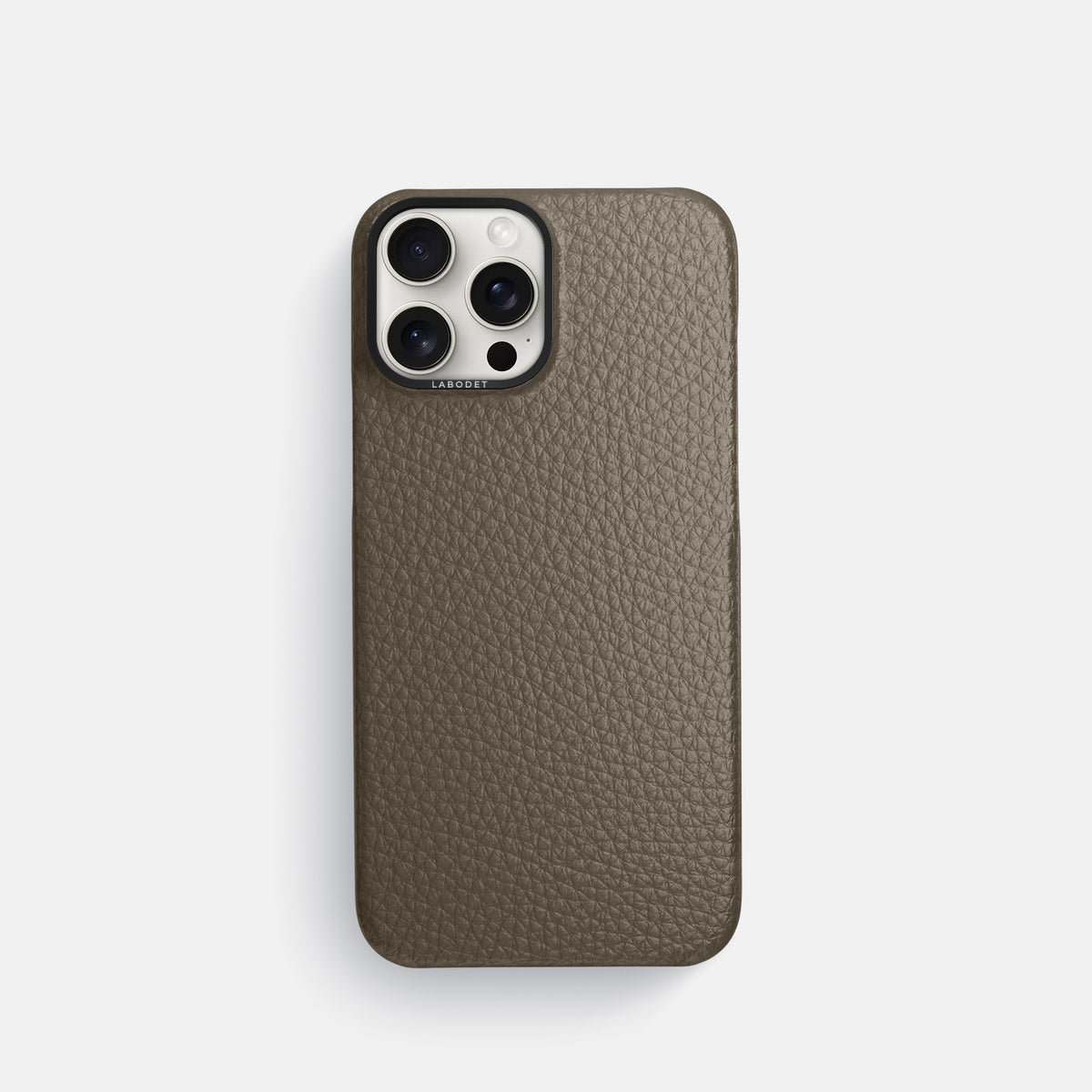 Taupe iPhone 16 Pro Classic Case Calf with Black Metal -1 | Taupe-Black