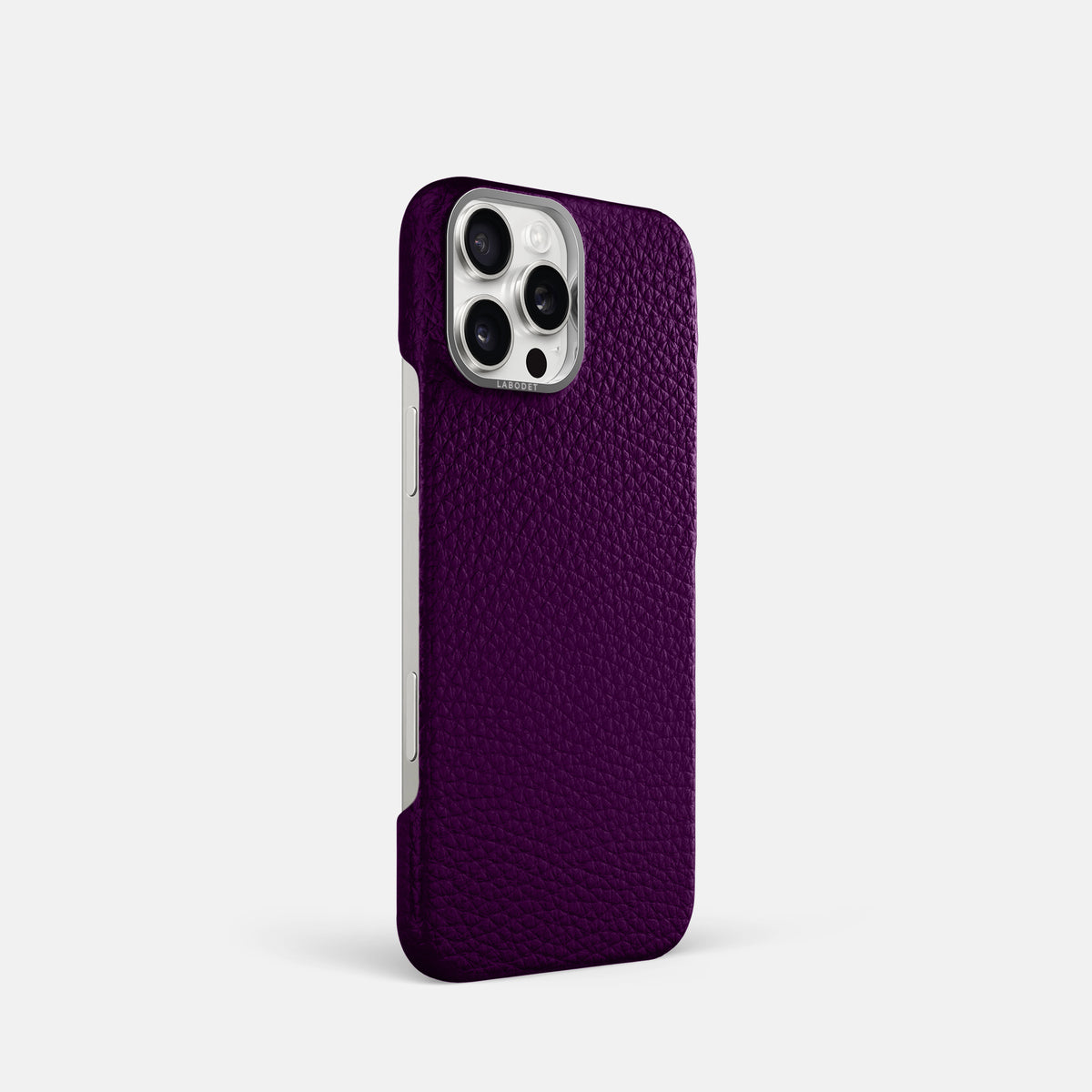 Violet iPhone 16 Pro Classic Case Calf with Steel Metal -2 | Violet-Steel