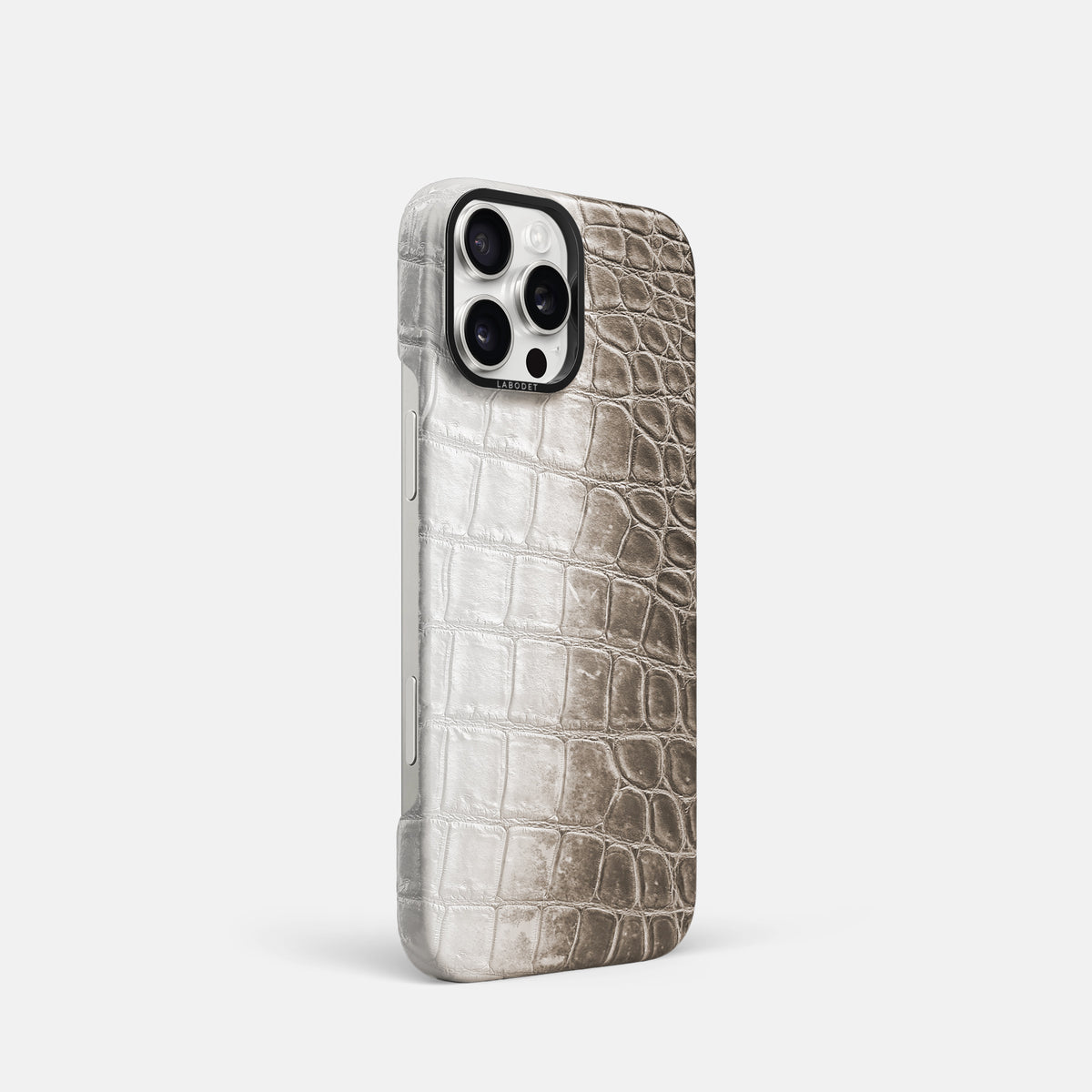 Dark iPhone 16 Pro Classic Case Himalayan Crocodile with Black Metal -2 | Dark-Black