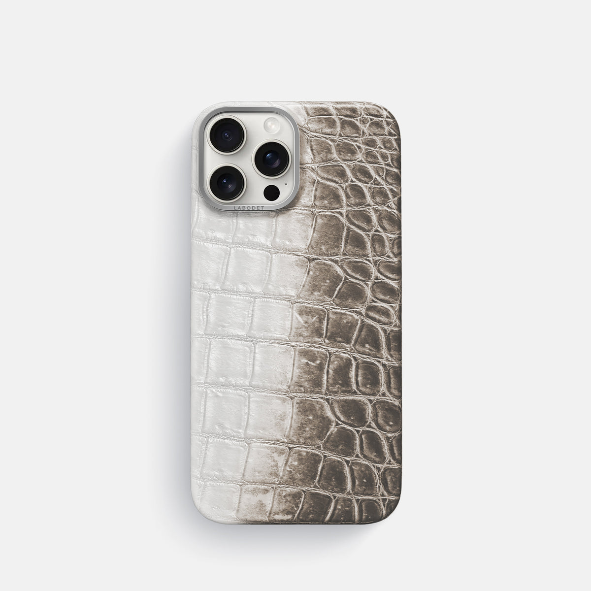 Dark iPhone 16 Pro Classic Case Himalayan Crocodile with Steel Metal -1 | Dark-Steel