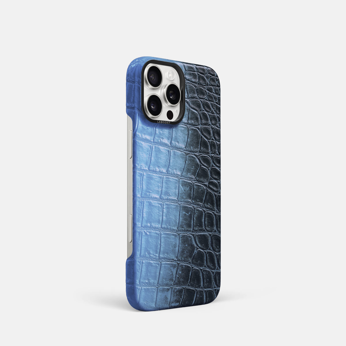 Lavender iPhone 16 Pro Classic Case Himalayan Crocodile with Black Metal -2 | Lavender-Black
