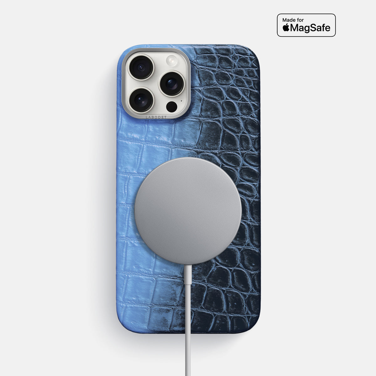 Lavender iPhone 16 Pro Classic Case Himalayan Crocodile with Steel Metal -4 | Lavender-Steel