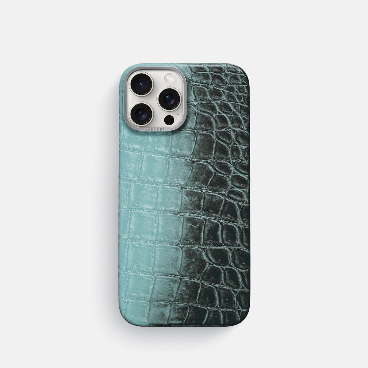 Light-Mint iPhone 16 Pro Classic Case Himalayan Crocodile with Steel Metal -1 | Light-Mint-Steel