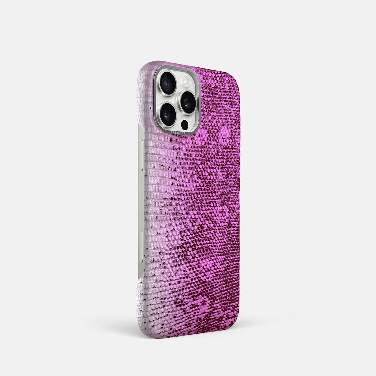 Fuchsia iPhone 16 Pro Himalayan Lizard Classic Case with Steel Metal -2 | Fuchsia-Steel