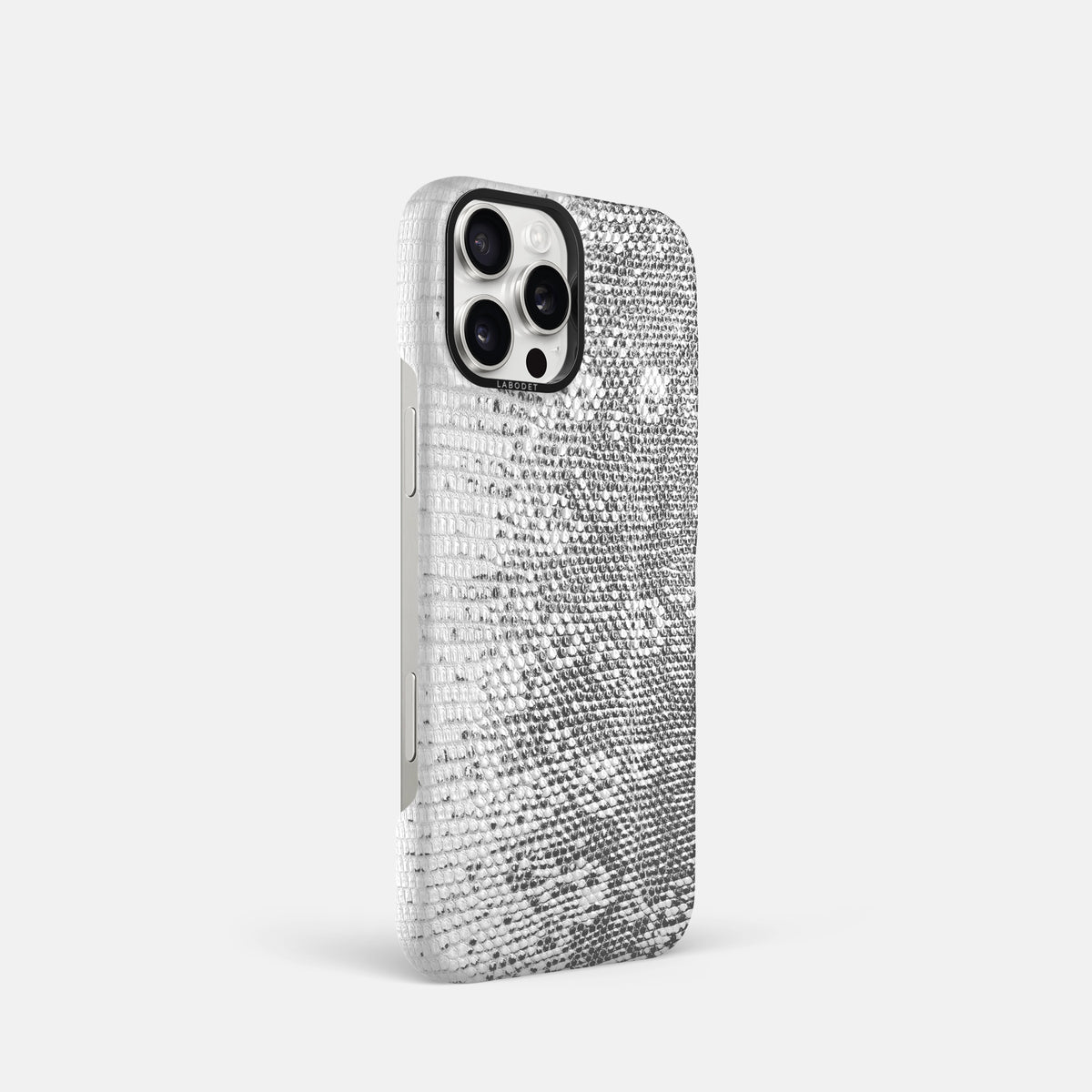 Light iPhone 16 Pro Himalayan Lizard Classic Case with Black Metal -2 | Light-Black