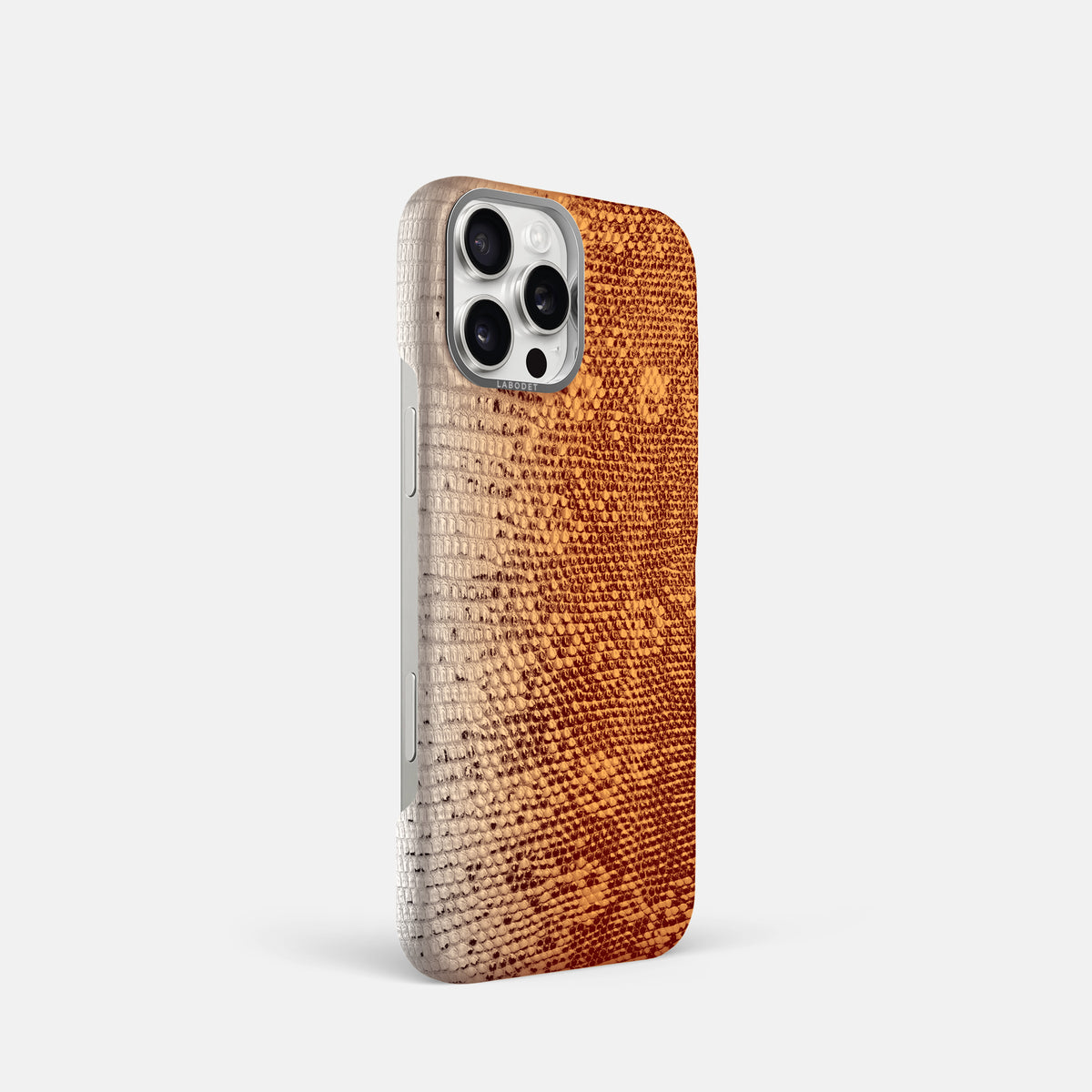 Orange iPhone 16 Pro Himalayan Lizard Classic Case with Steel Metal -2 | Orange-Steel