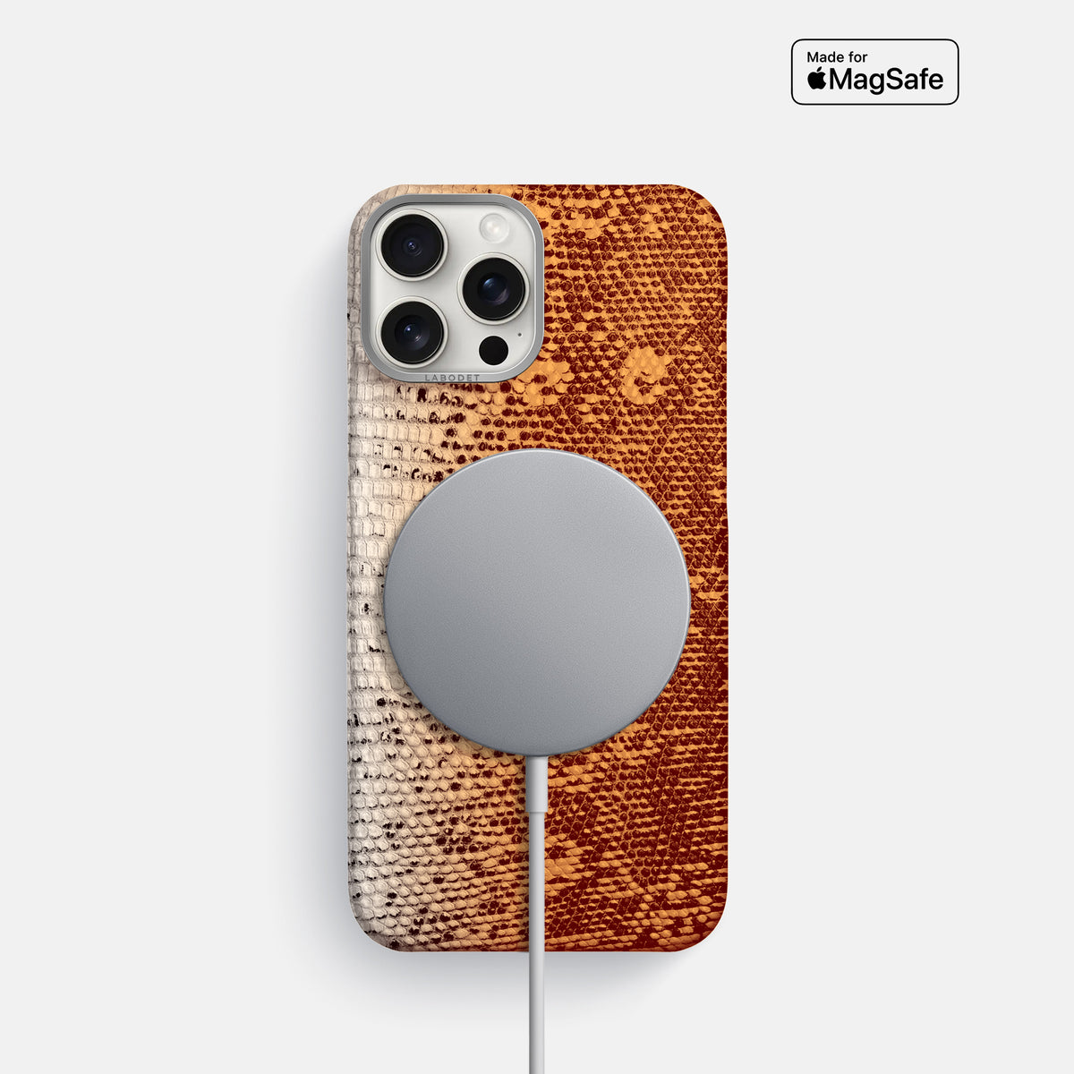 Orange iPhone 16 Pro Himalayan Lizard Classic Case with Steel Metal -5 | Orange-Steel