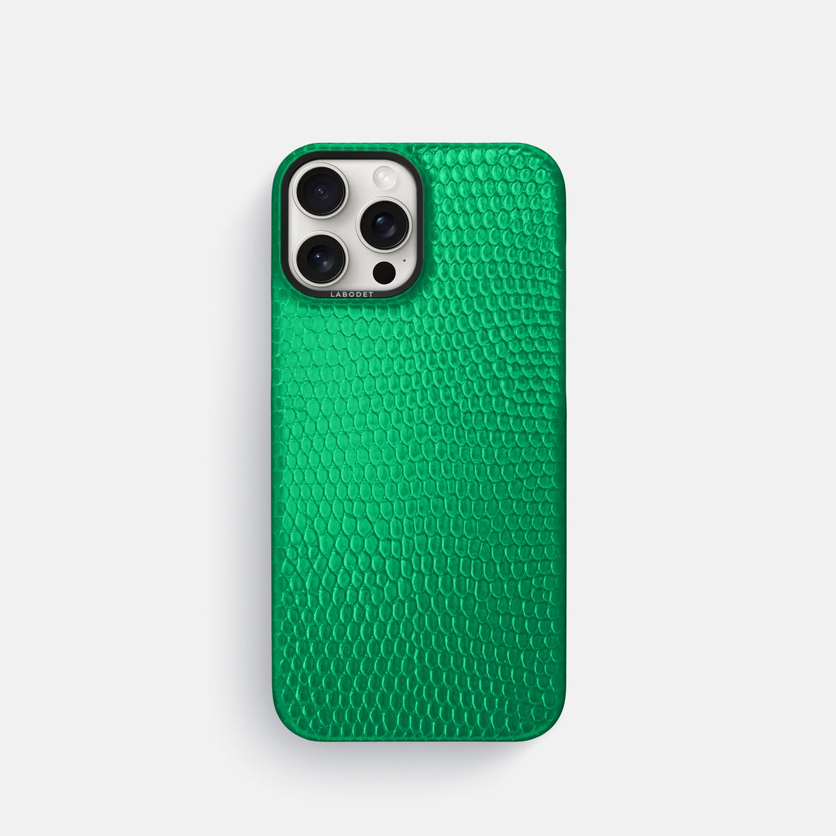 Apple-Green iPhone 16 Pro Classic Case Lizard with Black Metal -1 | Apple-Green-Black