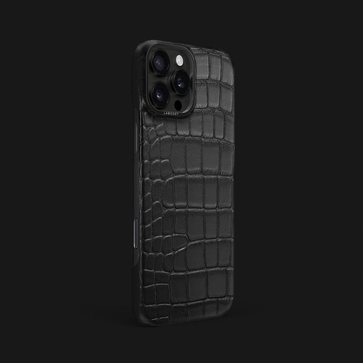 Edition-Black iPhone 16 Pro Max Classic Case Alligator with Black Metal -2 | Edition-Black-Black