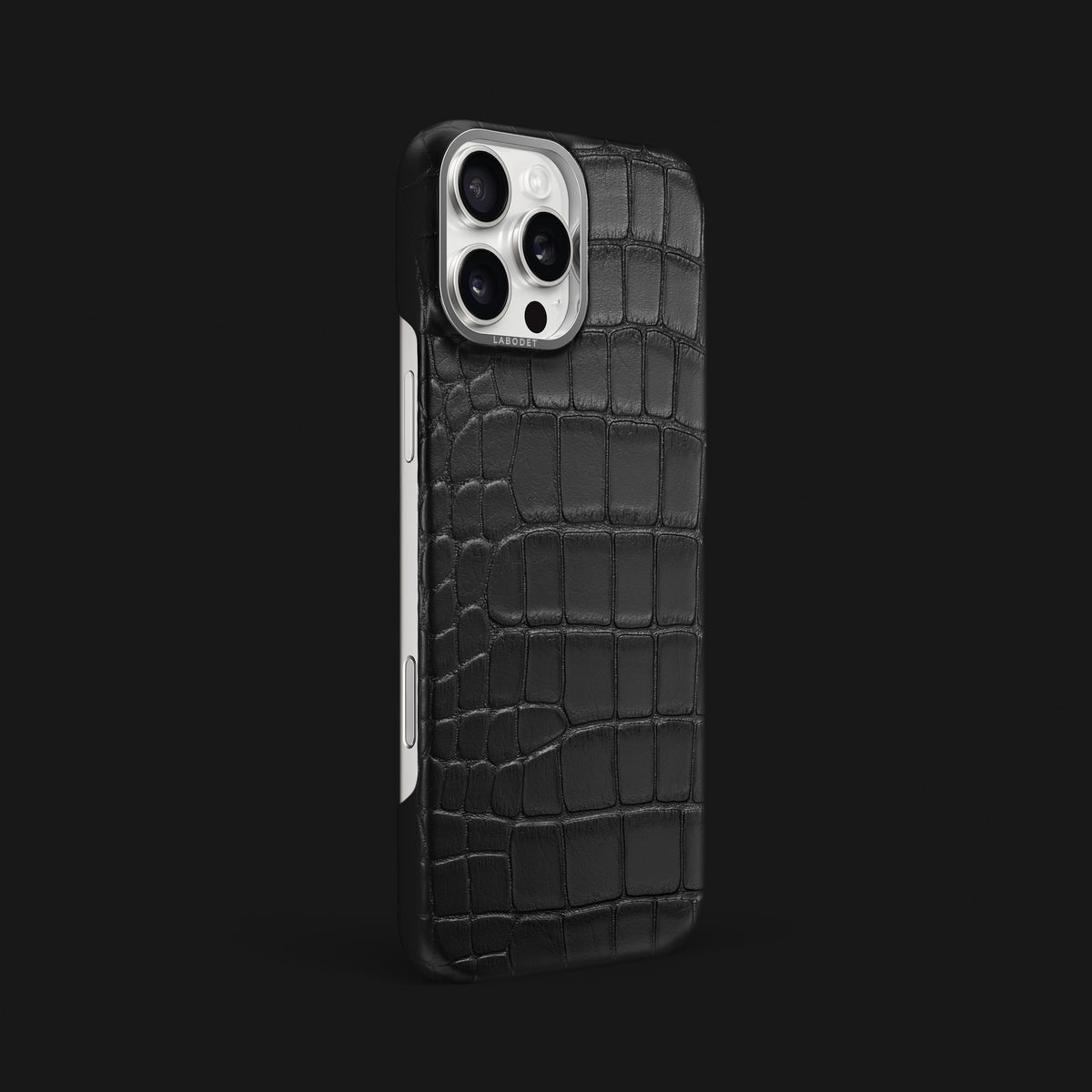 Edition-Black iPhone 16 Pro Max Classic Case Alligator with Steel Metal -2 | Edition-Black-Steel