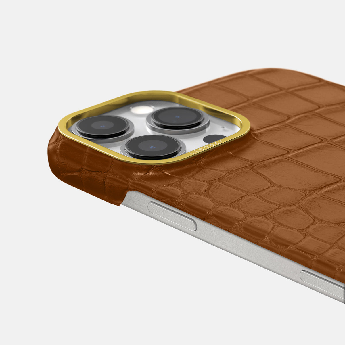 Honey iPhone 16 Pro Max Classic Case In Alligator with Gold Metal -6 | Honey-Gold