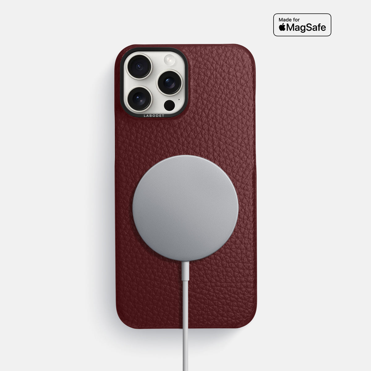 Bordeaux iPhone 16 Pro Max Classic Case Calf with Black Metal -5 | Bordeaux-Black